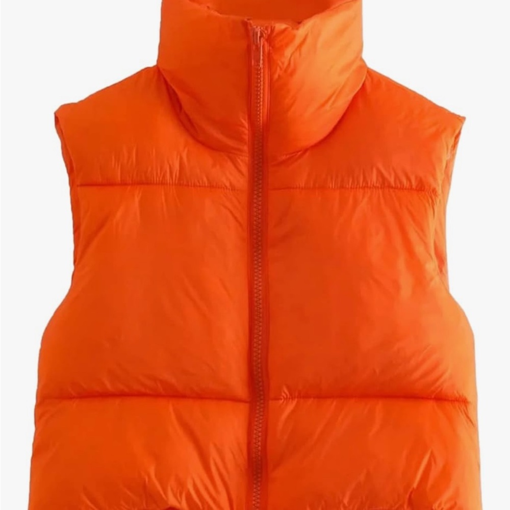 Vibrant Orange Women's Puffer Vest